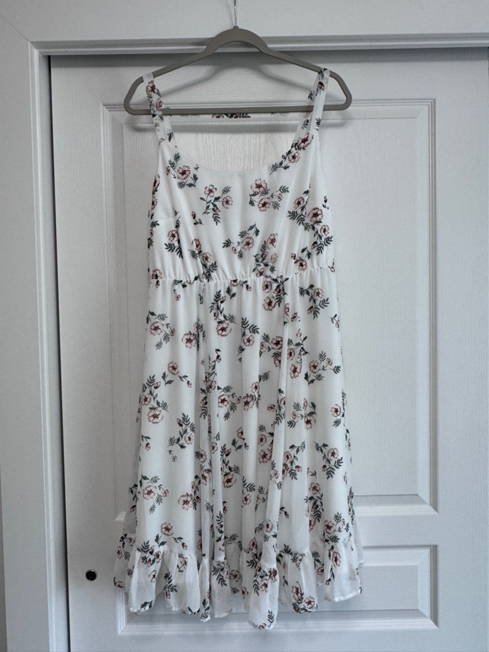 TORRID Chiffon Floral Tank Midi Dress with Pink Rose Print